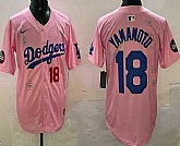 Men's Los Angeles Dodgers #18 Yoshinobu Yamamoto Pink 2025 Tokyo Series Limited Jersey,baseball caps,new era cap wholesale,wholesale hats